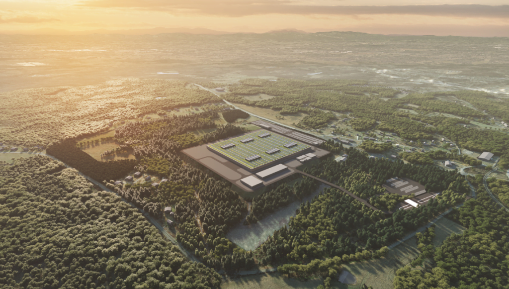 Una visualización de la planta de BMW Group en Woodruff. Aquí, se producirán baterías de alto voltaje para abastecer la producción de vehículos totalmente eléctricos en la cercana BMW Manufacturing en Spartanburg