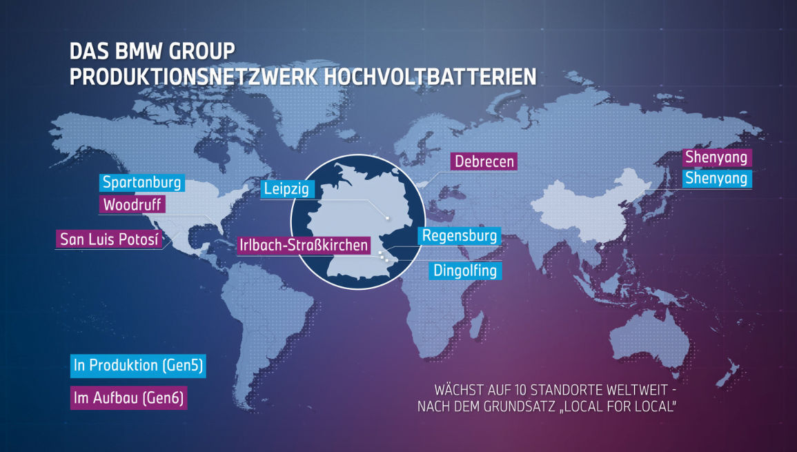 El Grupo BMW fabricará su próxima generación de baterías de alto voltaje en cinco nuevos centros de ensamblaje repartidos por todo el mundo.