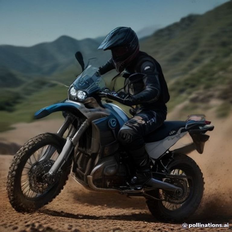 Motorista probando una BMW GS en una ruta de tierra durante los Motorrad Days