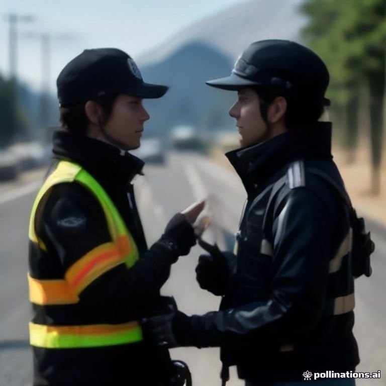 Control de carretera de la DGT a un motorista comprobando su equipamiento
